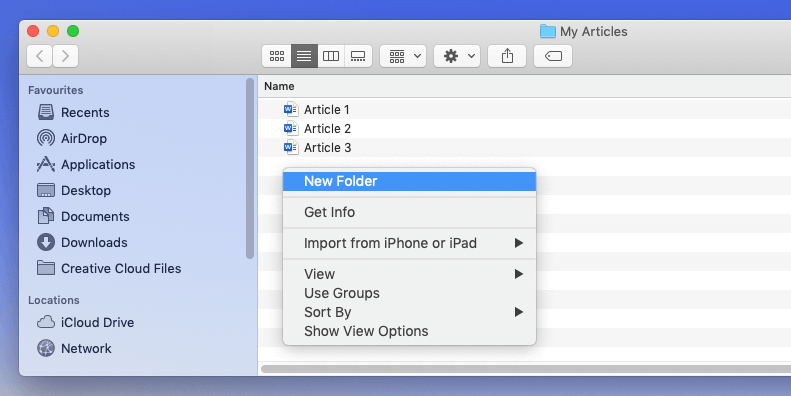 how to create a folder on the mac